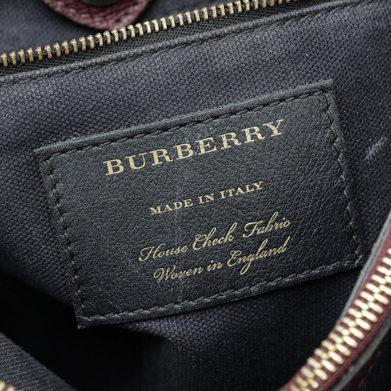 Burberry - Burberry Burgundy Banner Tote Medium Bag | The Closet