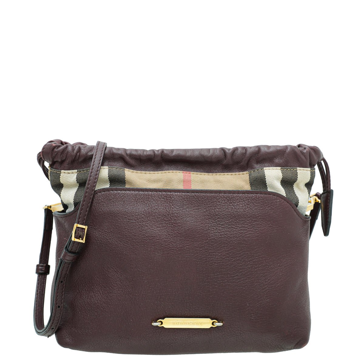 Burberry Burgundy Bridle House Check Little Crush Crossbody Bag-Burberry-THE CLOSET