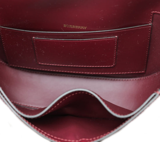 thecloset.uae - Burberry Burgundy Check Olympia Small Bag | The Closet