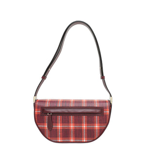 Burberry Burgundy تحقق من أولمبيا حقيبة صغيرة