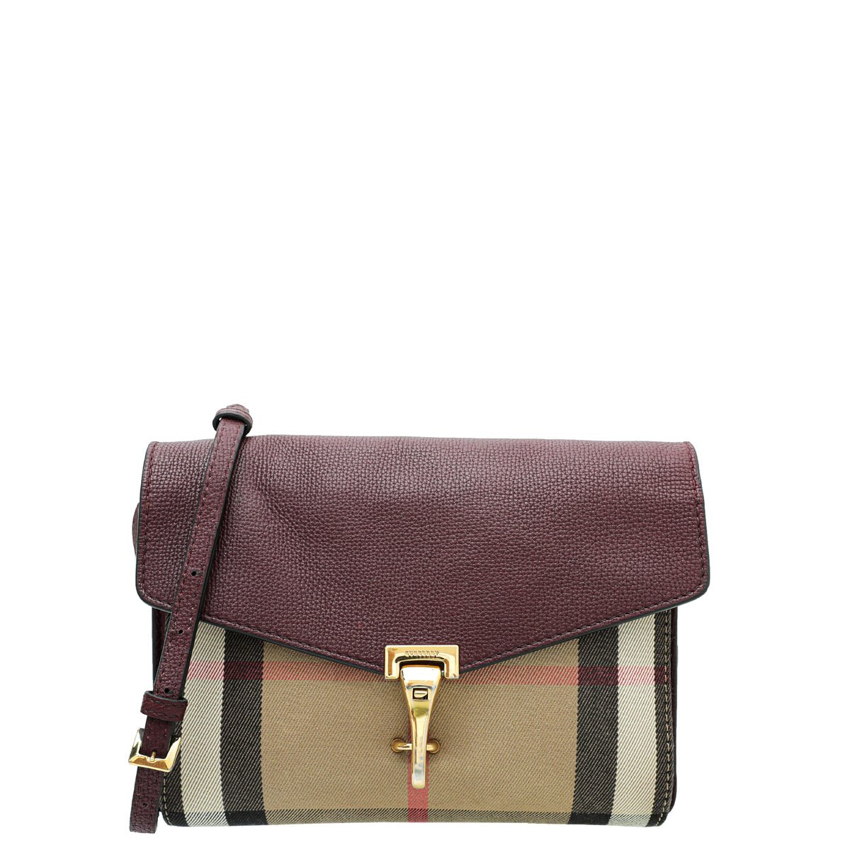 Burberry Burgundy House Check Macken Crossbody Bag-Burberry-THE CLOSET