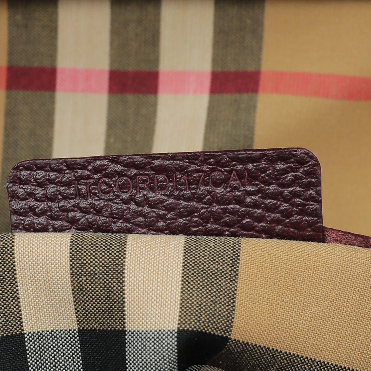 Burberry Burgundy Vintage Check Banner Tote Medium Bag-Burberry-THE CLOSET