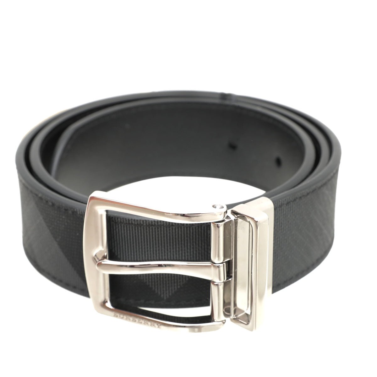 Burberry Charcoal Check Reversible Clarke Belt 32-Burberry-THE CLOSET