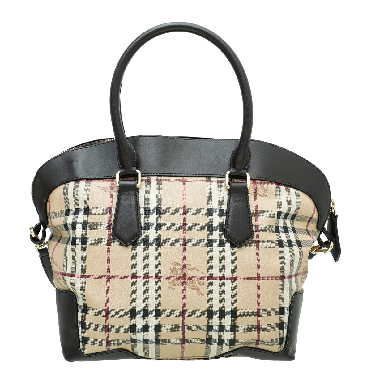 Burberry Chocolate Haymarket Check Medium Primrose Tote Bag-Burberry-THE CLOSET