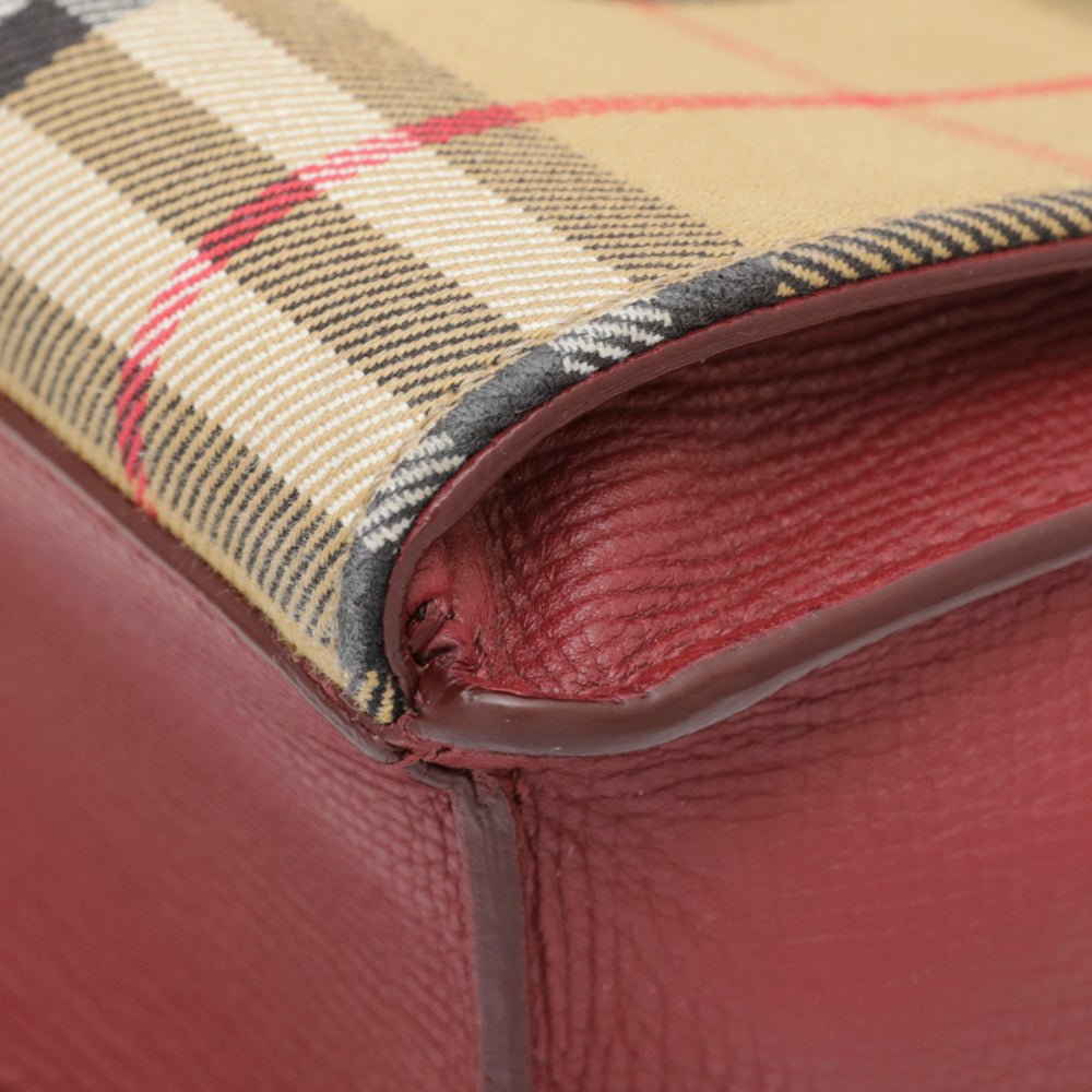 Burberry Crimson Vintage Check Macken Crossbody Bag-Burberry-THE CLOSET