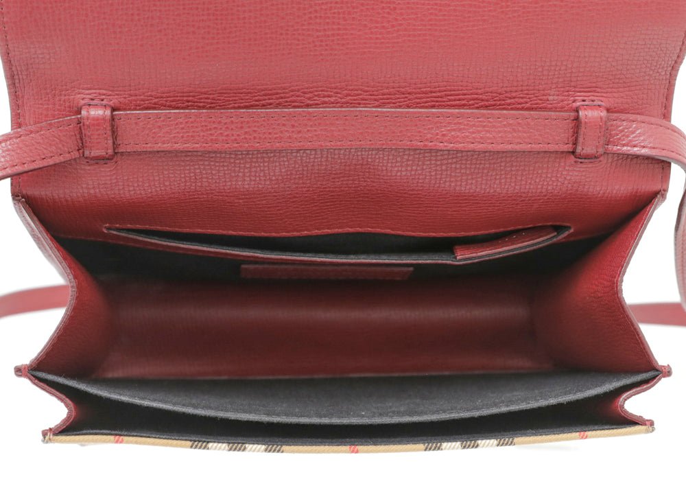 Burberry Crimson Vintage Check Macken Crossbody Bag-Burberry-THE CLOSET