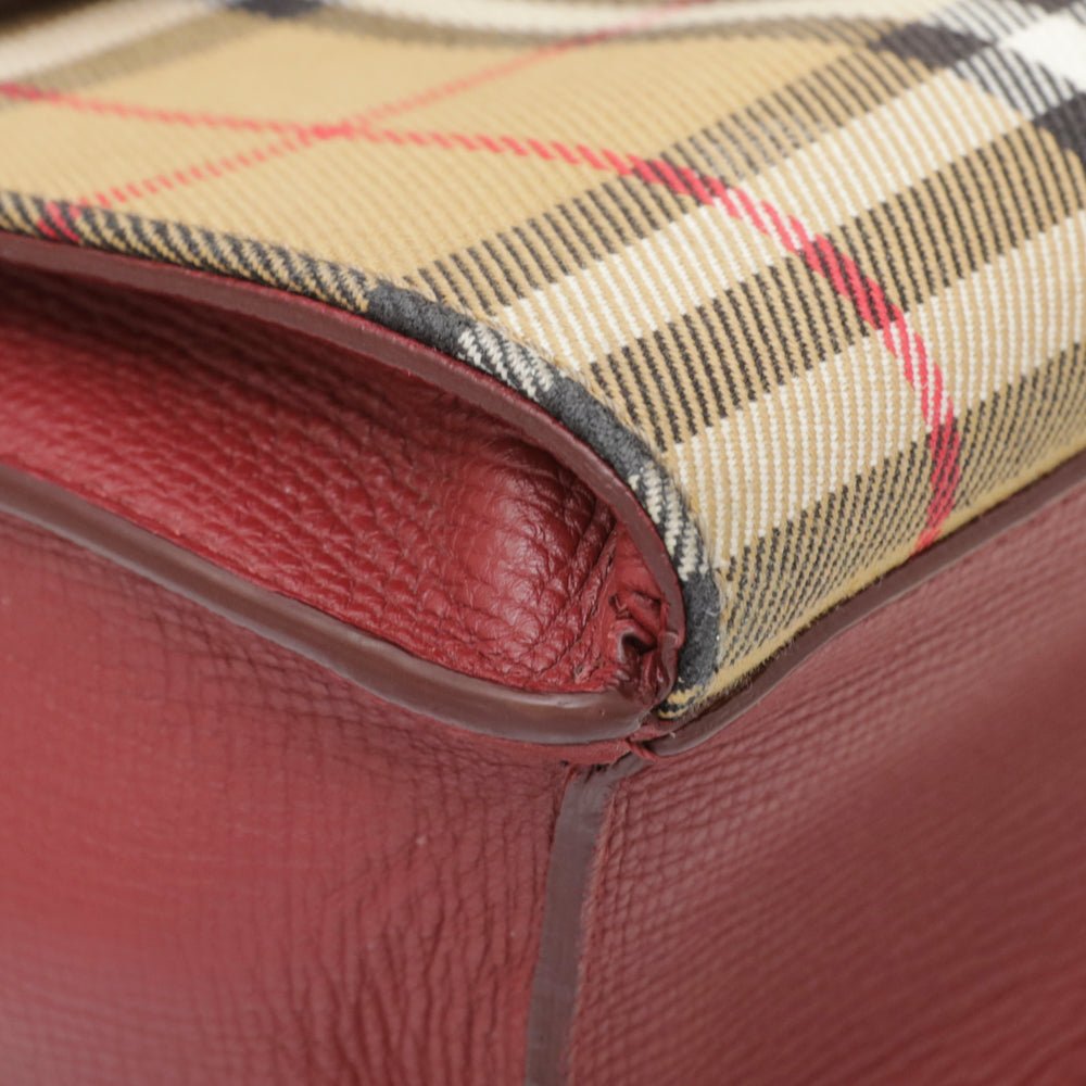 Burberry Crimson Vintage Check Macken Crossbody Bag-Burberry-THE CLOSET