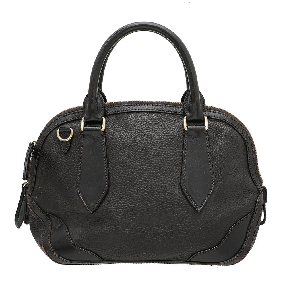 Burberry Dark Brown Dome Satchel Bag-Burberry-THE CLOSET