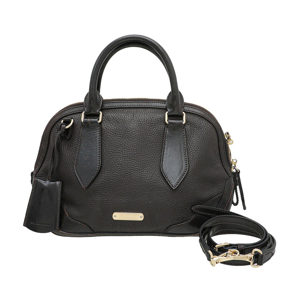 Burberry Dark Brown Dome Satchel Bag-Burberry-THE CLOSET