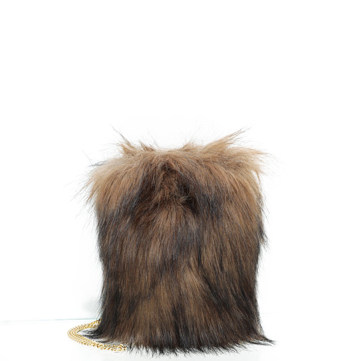 Burberry Dark Brown Fur Lola Micro Tote Chain Bag-Burberry-THE CLOSET