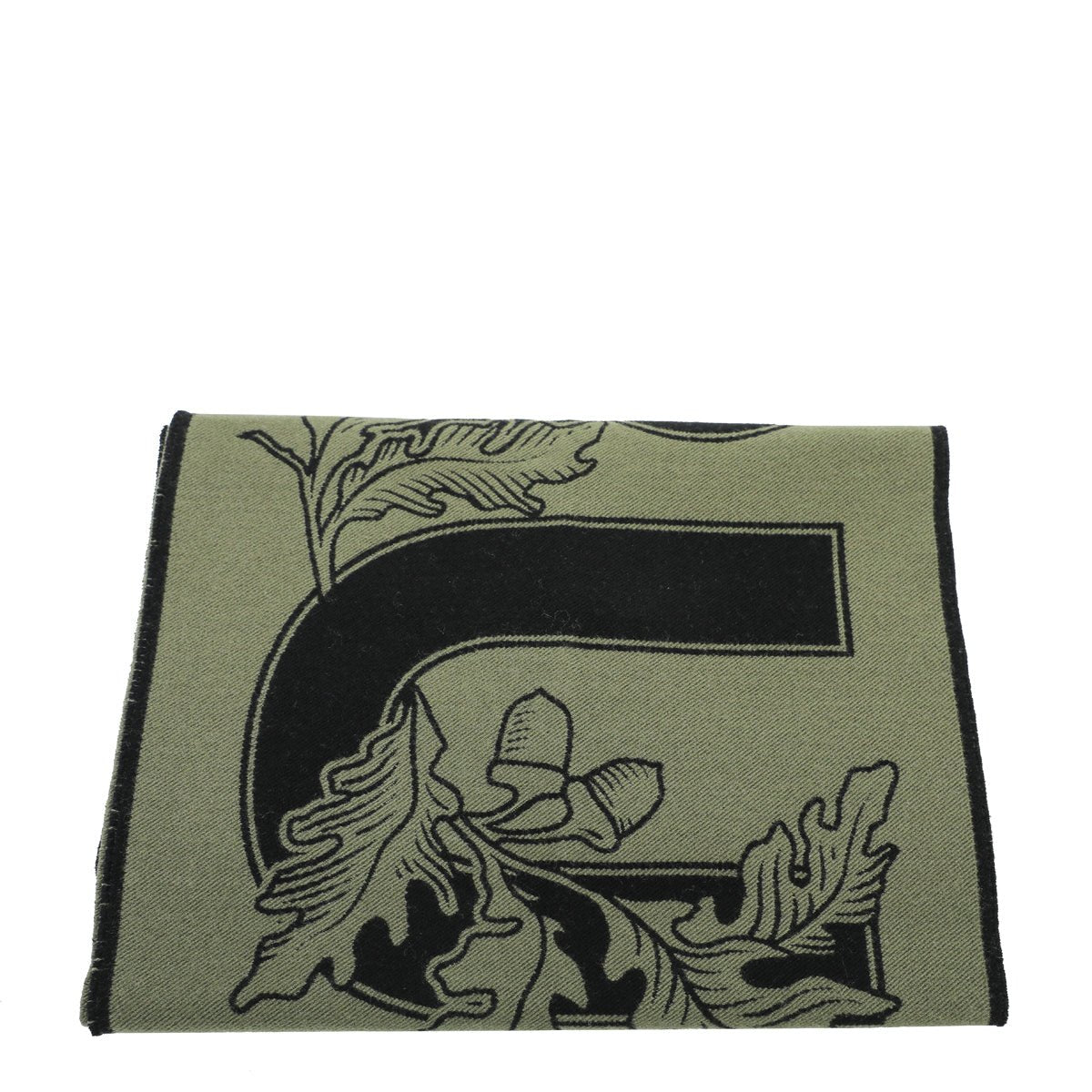 Burberry Dark Fern New Oak Leaf FootBall Wool Scarf-Burberry-THE CLOSET