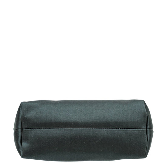 Burberry - Burberry Dark Forest Green Satin Pin Clutch | The Closet