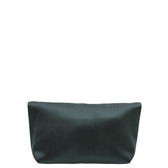 Burberry - Burberry Dark Forest Green Satin Pin Clutch | The Closet