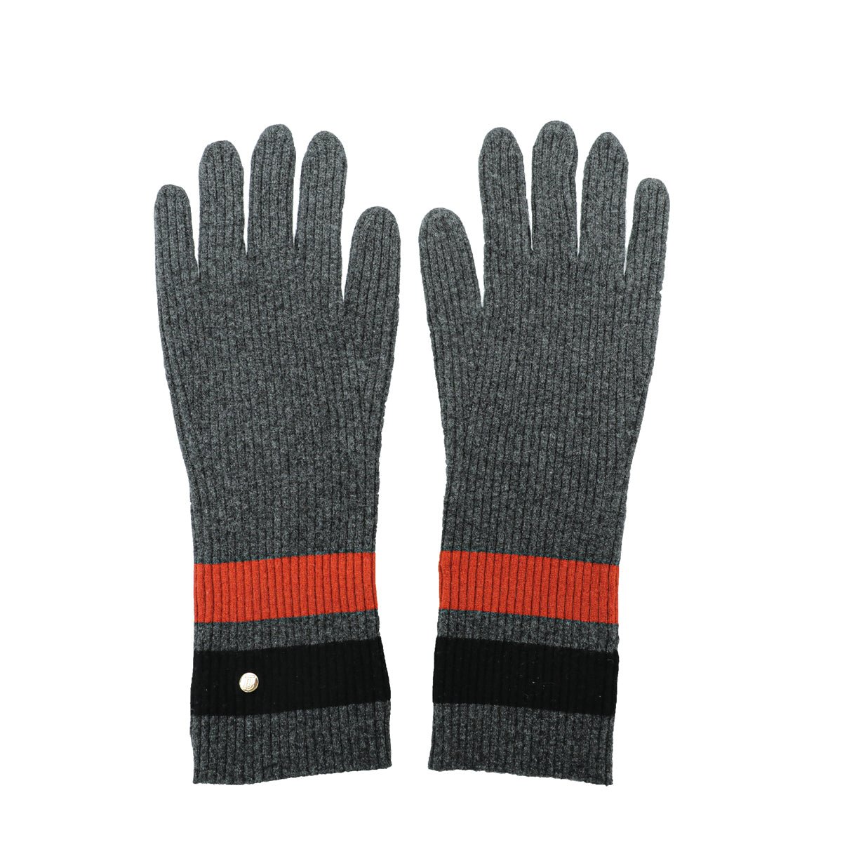Burberry - Burberry Dark Grey Graphic Wool Gloves | The Closet