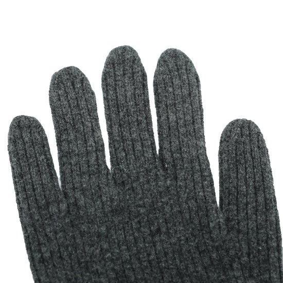 Burberry - Burberry Dark Grey Graphic Wool Gloves | The Closet