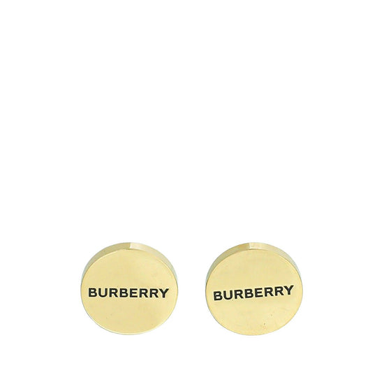 Burberry - Burberry Gold Logo Cuff Links | The Closet