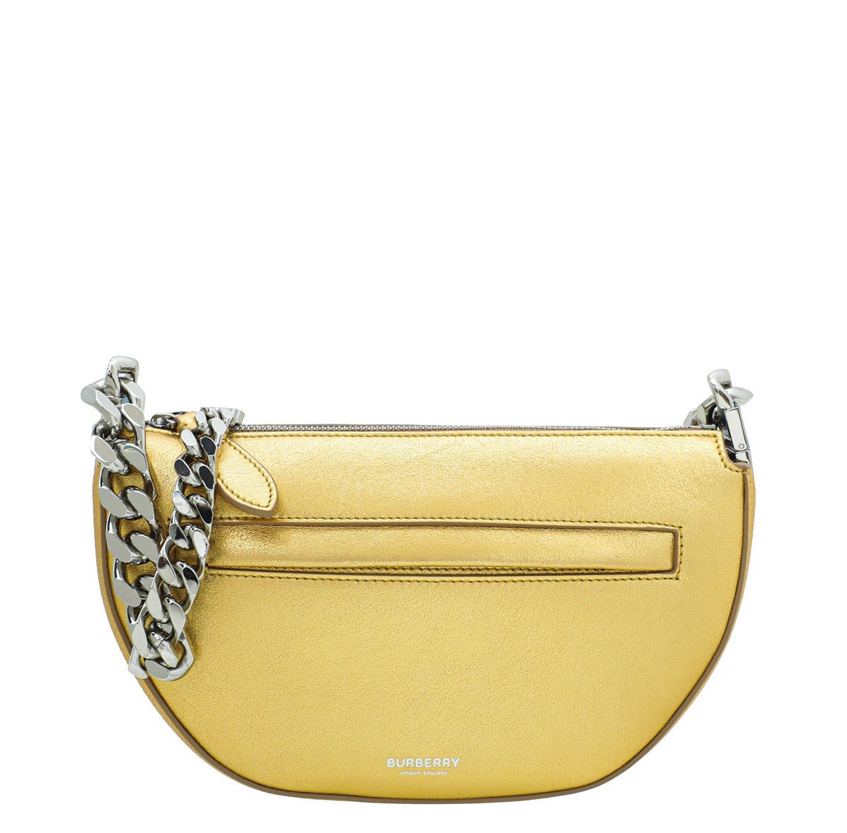 Burberry Gold Olympia Mini Chain Zip Bag-Burberry-THE CLOSET