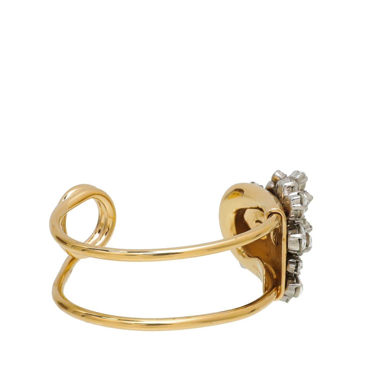 Burberry Gold Plated Daisy Crystal Open Cuff Bracelet-Burberry-THE CLOSET