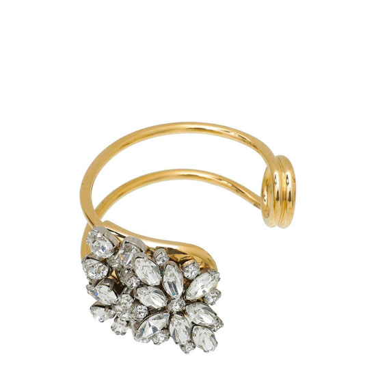 Burberry - Burberry Gold Plated Daisy Crystal Open Cuff Bracelet | The Closet