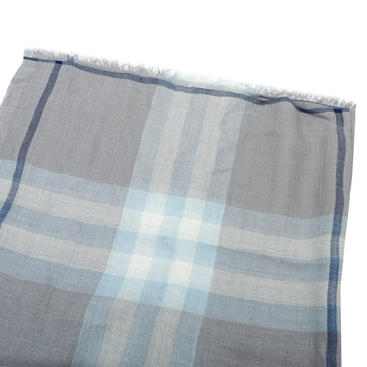 Burberry - Burberry Grey Giant Check Gauze Scarf | The Closet