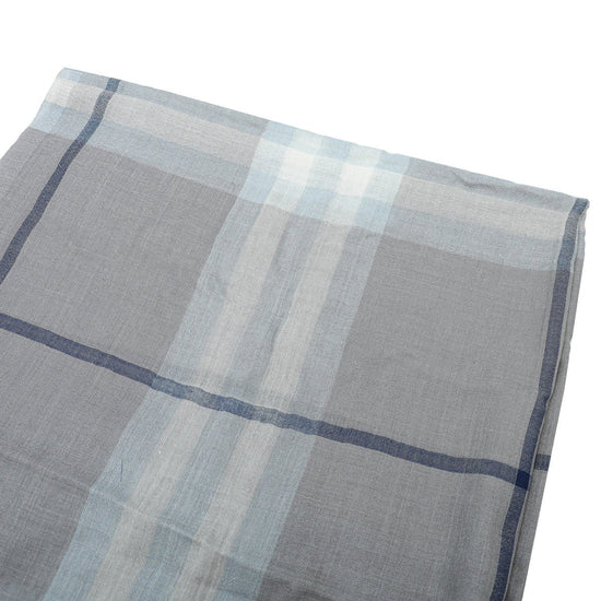 Burberry - Burberry Grey Giant Check Gauze Scarf | The Closet