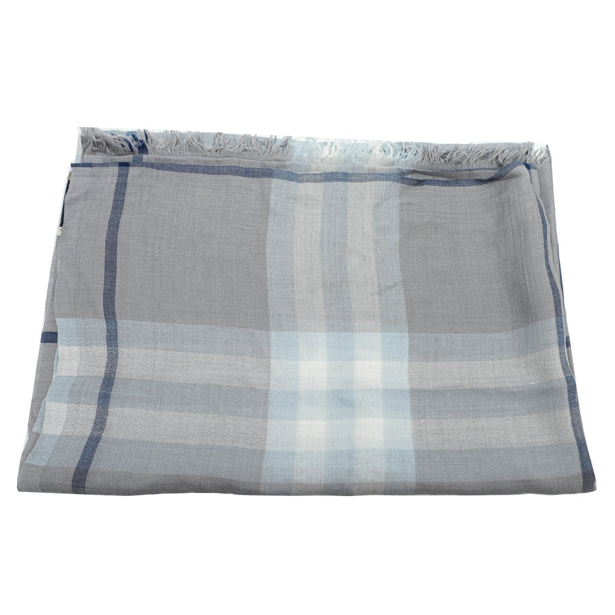 Burberry Grey Giant Check Gauze Scarf-Burberry-THE CLOSET