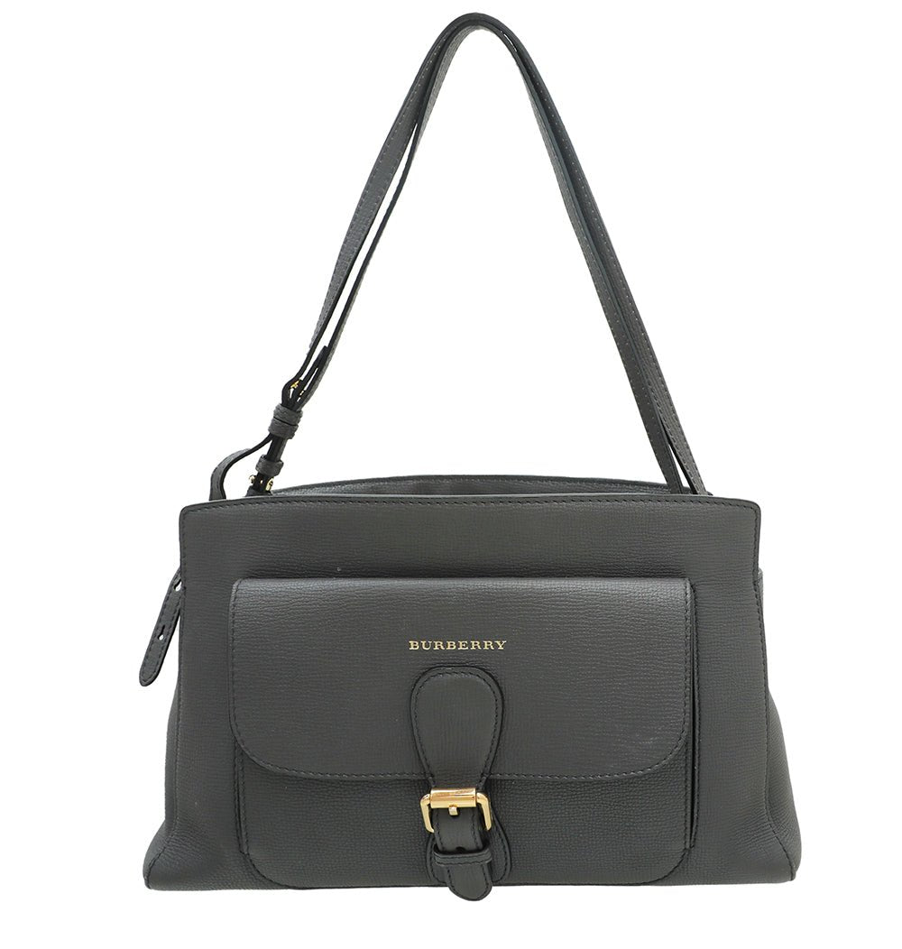 Burberry Grey The Saddle Clutch Handle Bag-Burberry-THE CLOSET
