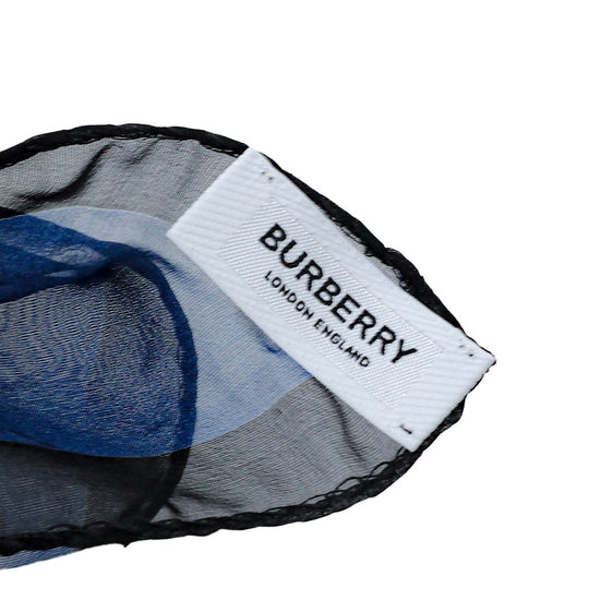 Burberry - Burberry Ink Blue TB Photographic Chiffon Scarf | The Closet