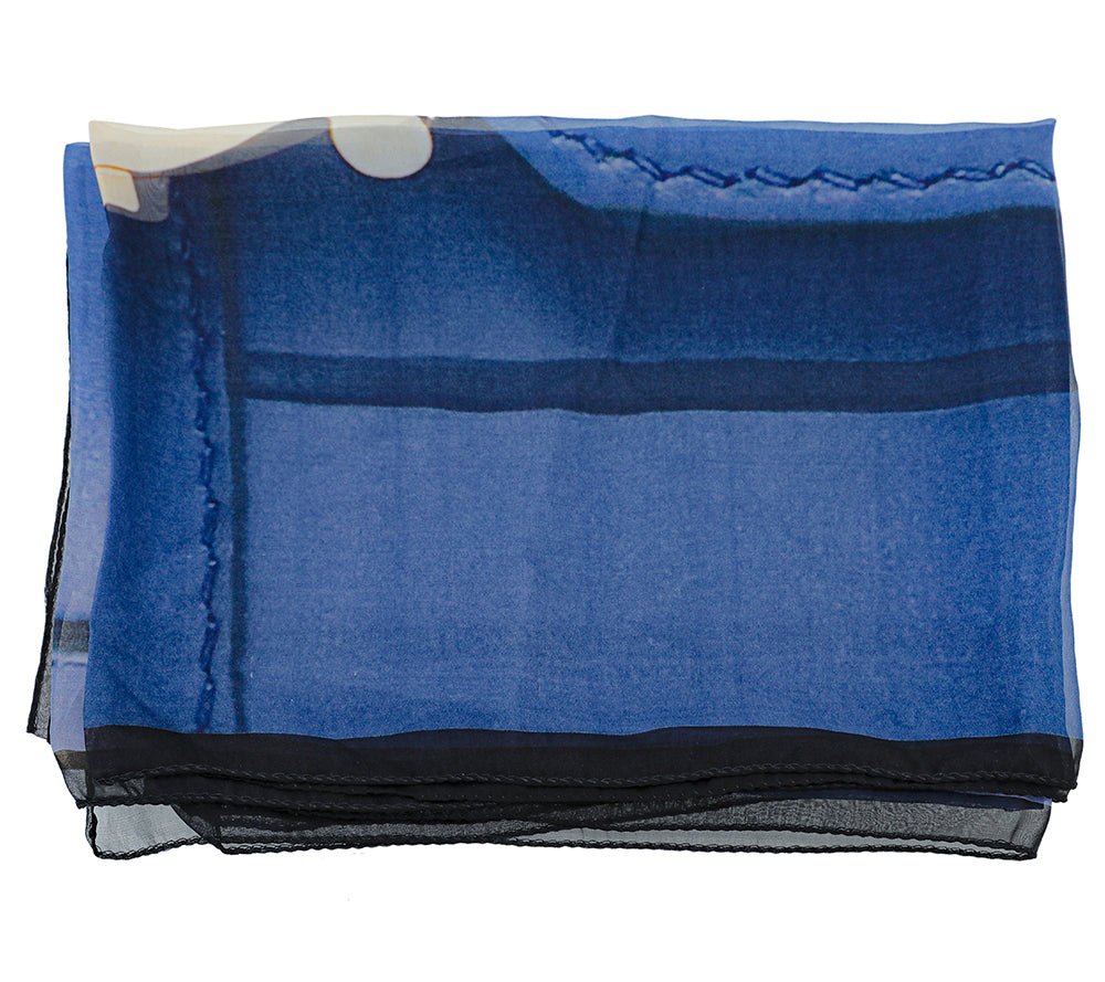 Burberry Ink Blue TB Photographic Chiffon Scarf-Burberry-THE CLOSET