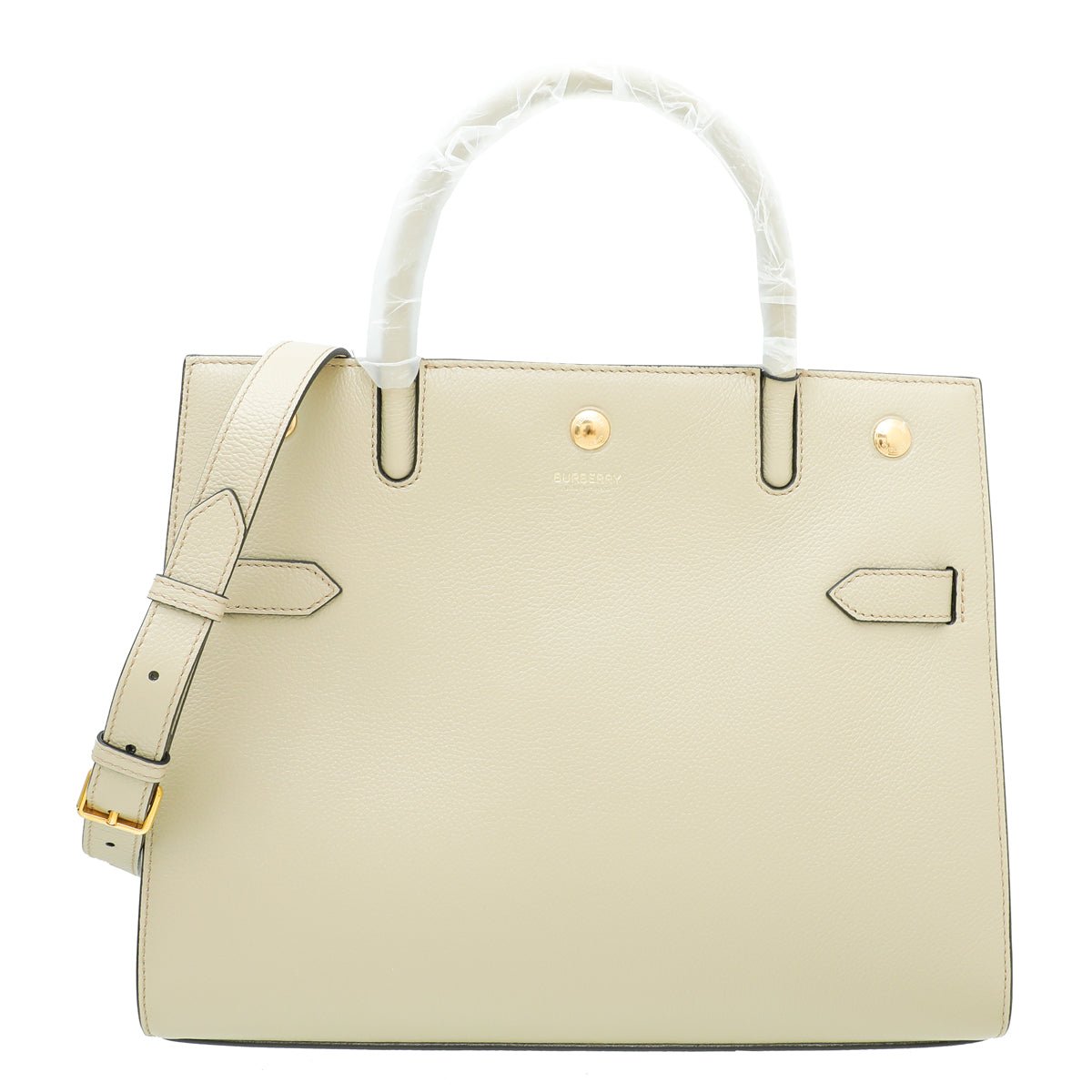 Burberry Light Beige Title Small Tote Bag-Burberry-THE CLOSET