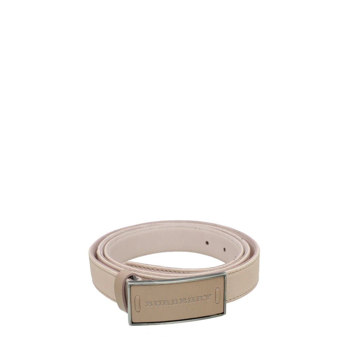 Burberry Light Pink Logo Buckle Belt 44-Burberry-THE CLOSET