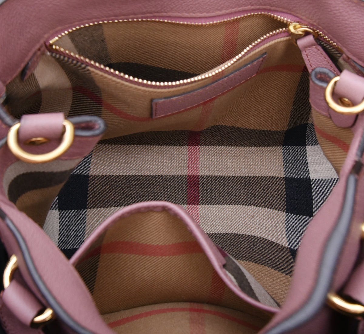 Burberry - Burberry Mauve Pink Buckle Tote Small Bag | The Closet