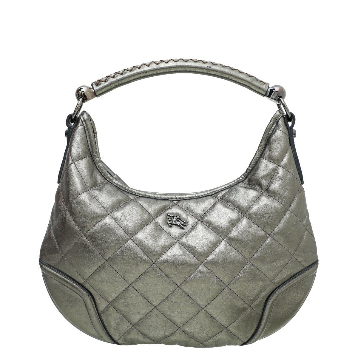 Burberry Metallic Bronze Quilted Hoxton Hobo Bag-Burberry-THE CLOSET