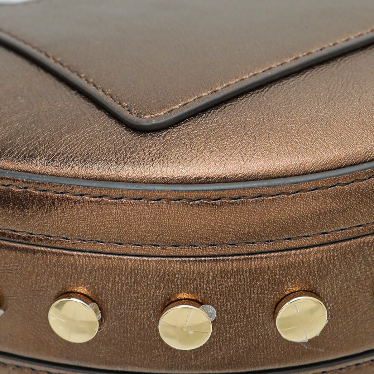 Burberry - Burberry Metallic Bronze Studded Olympia Bag | The Closet