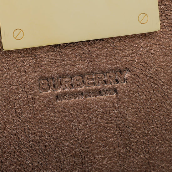 Burberry - Burberry Metallic Bronze Studded Olympia Clutch | The Closet