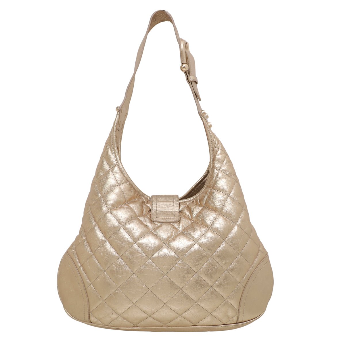 Burberry Metallic Gold Brook Medium Hobo Bag-Burberry-THE CLOSET