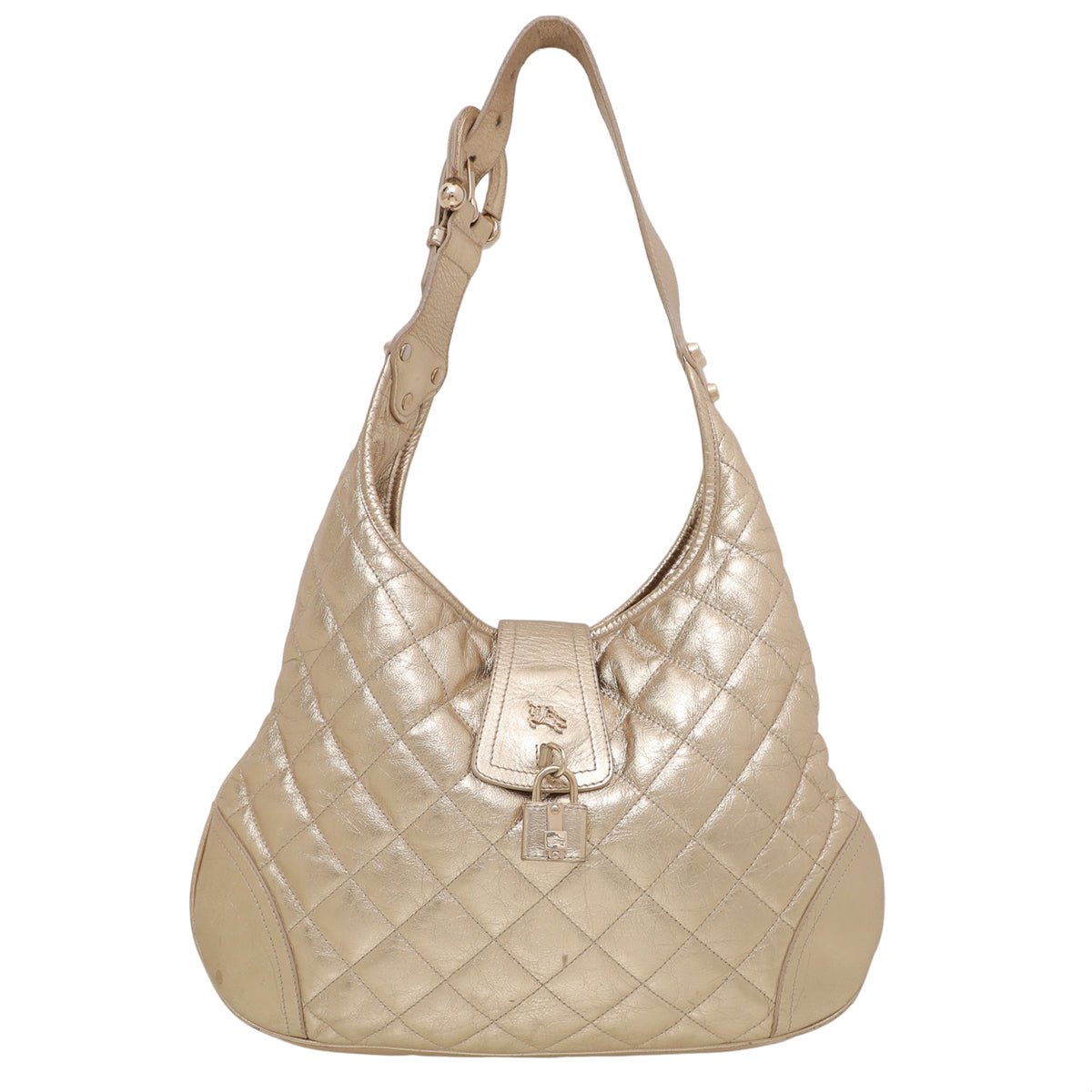 Burberry Metallic Gold Brook Medium Hobo Bag-Burberry-THE CLOSET