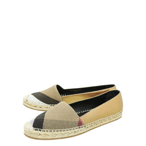 Burberry Metallic Gold Check Espadrille 40.5