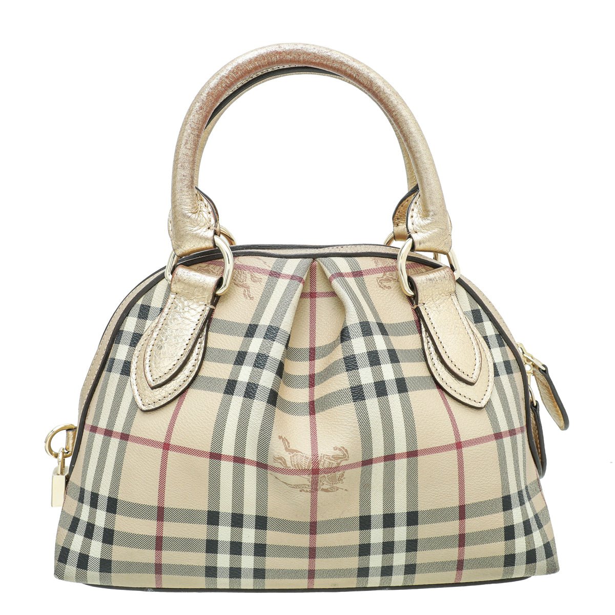 Burberry Metallic Gold Haymarket Check Thornley Small Bag-Burberry-THE CLOSET