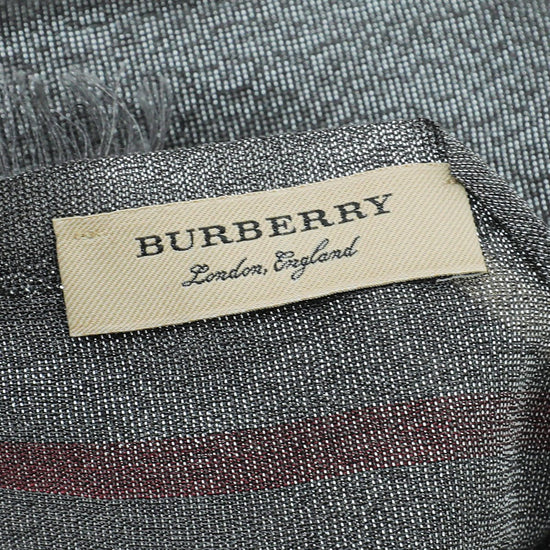 Burberry Metallic Grey Vintage Check Silk Scarf – THE CLOSET