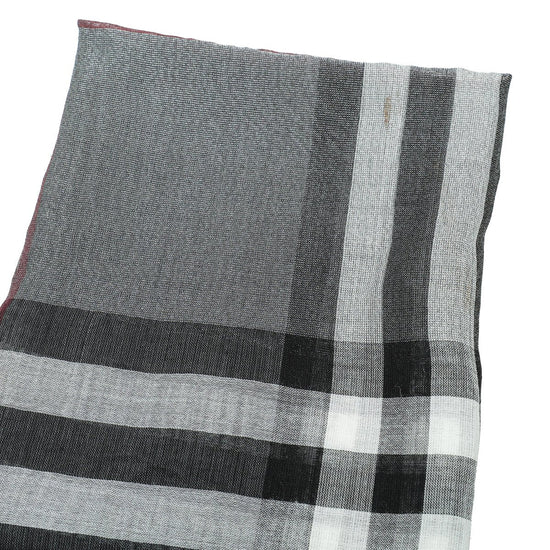 Burberry Metallic Grey Vintage Check Silk Scarf-Burberry-THE CLOSET
