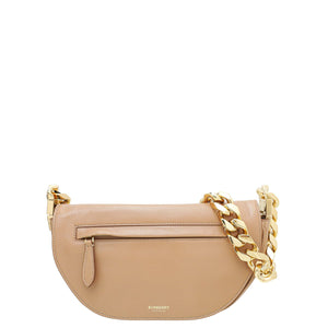 Burberry Modern Beige الناعمة الأوليمبيا كيس سلسلة رفرف صغيرة