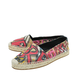 شعار Burberry Multicolor Print Espadrille 36