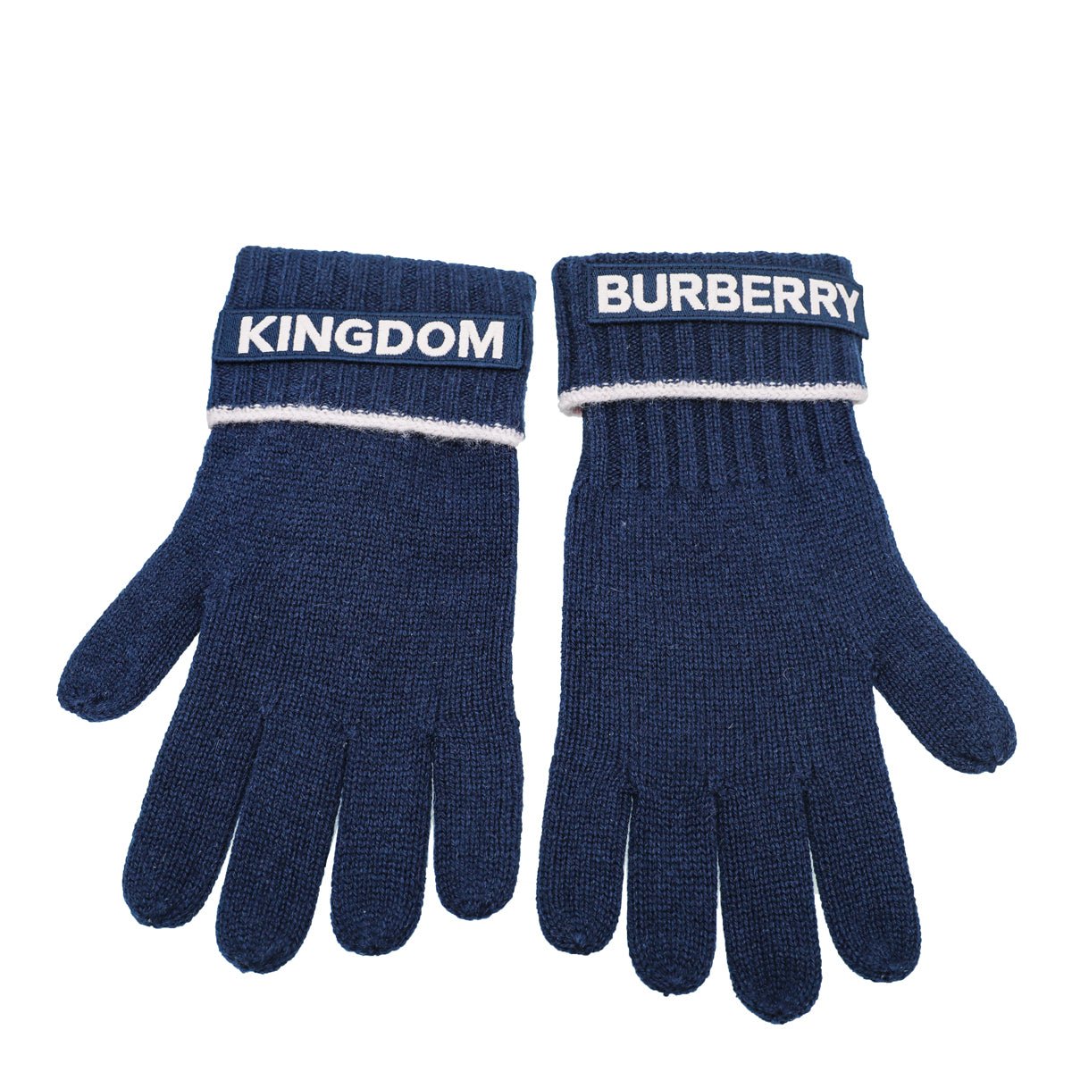 Burberry Navy Blue Cash Knit Gloves-Burberry-THE CLOSET