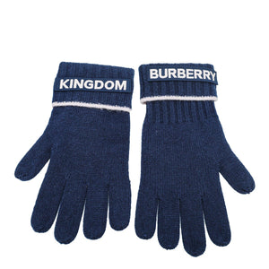 Burberry Navy Blue Cash Knit Gloves