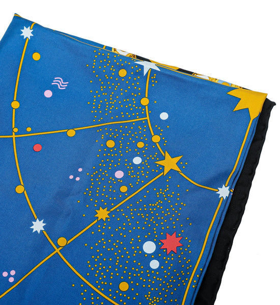 Burberry - Burberry Oceanic Blue Astrological Square Silk Scarf | The Closet