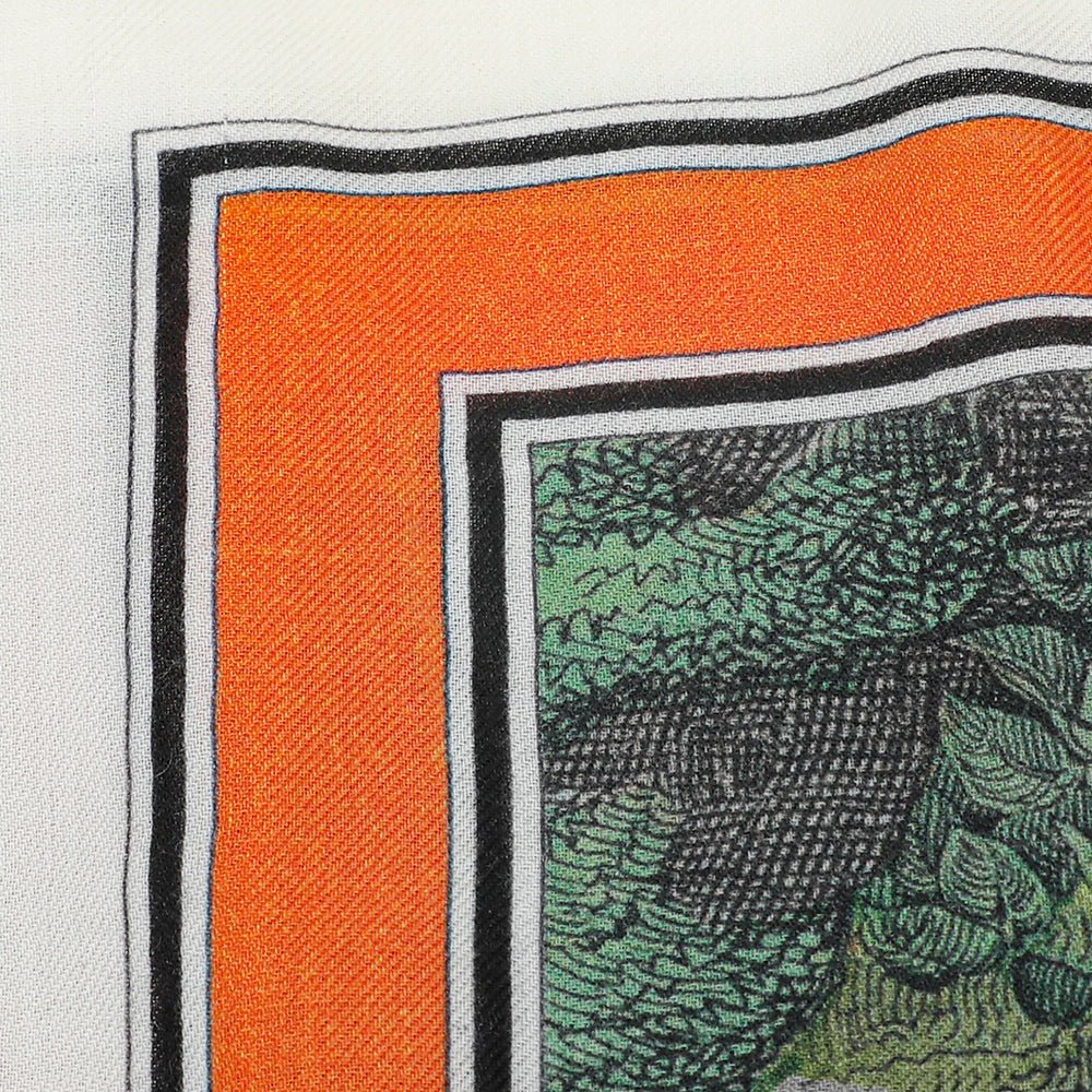 Burberry Opal Green Multicolor Etched Animal Cashmere Scarf-Burberry-THE CLOSET