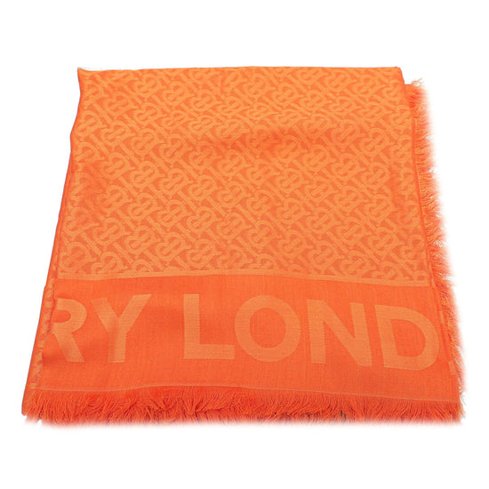 Burberry Orange TB Monogram Silk Wool Shawl – THE CLOSET