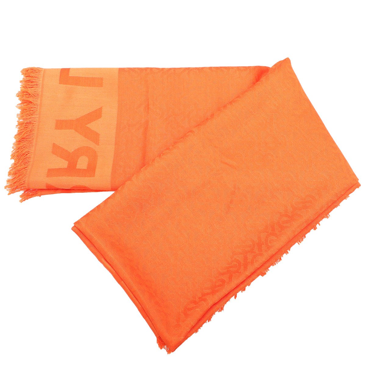 Burberry Orange TB Monogram Silk Wool Shawl-Burberry-THE CLOSET