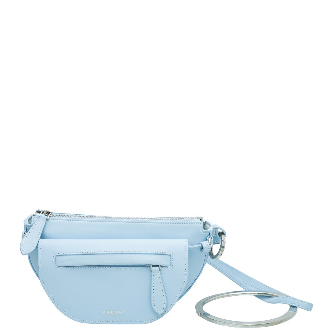 Burberry Pale Blue Double Olympia Bag W/ Metal Wristlet-Burberry-THE CLOSET